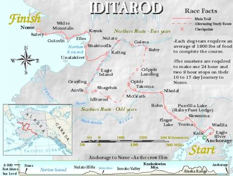 Printable Iditarod Map
